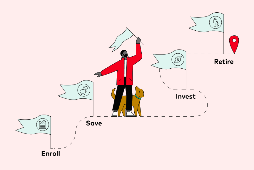 Man standing in front of a pie graph