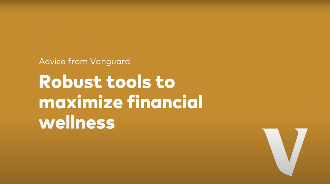 a gold background with Advice tools: Robust tools to help maximize financial wellness in white lettering