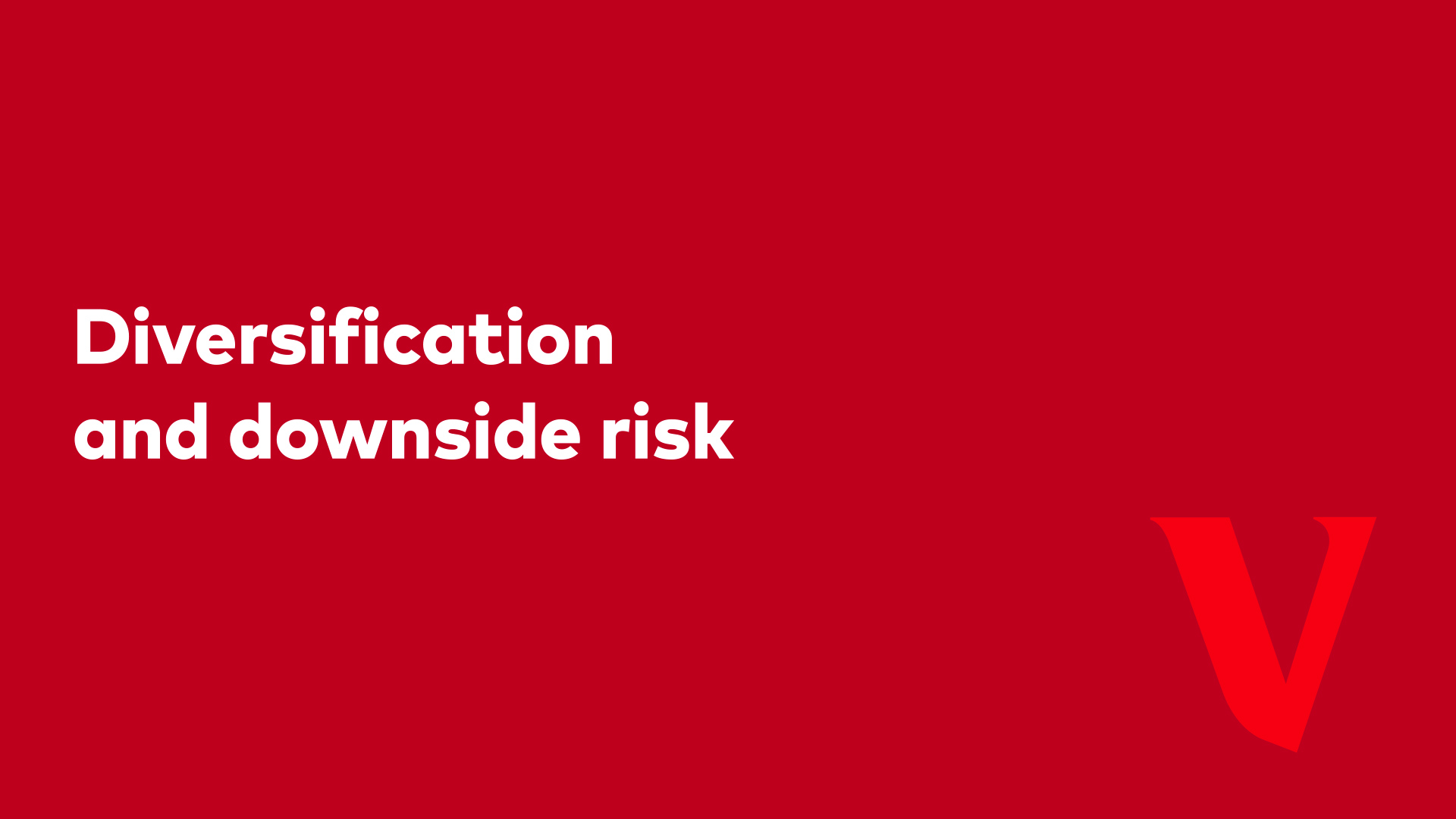 Diversification and downside risk