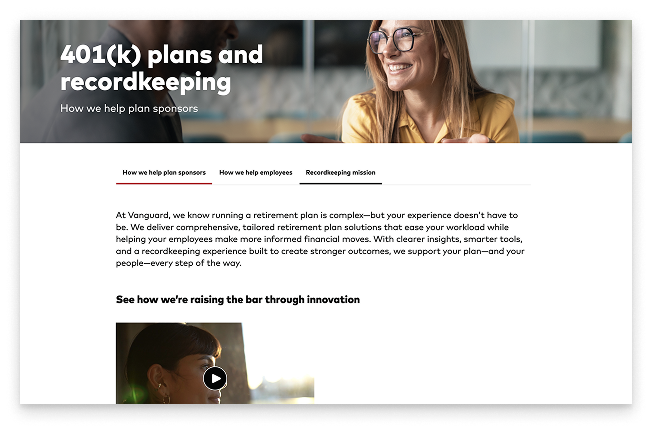 How we help plan sponsors: 401(k) plans and recordkeeping