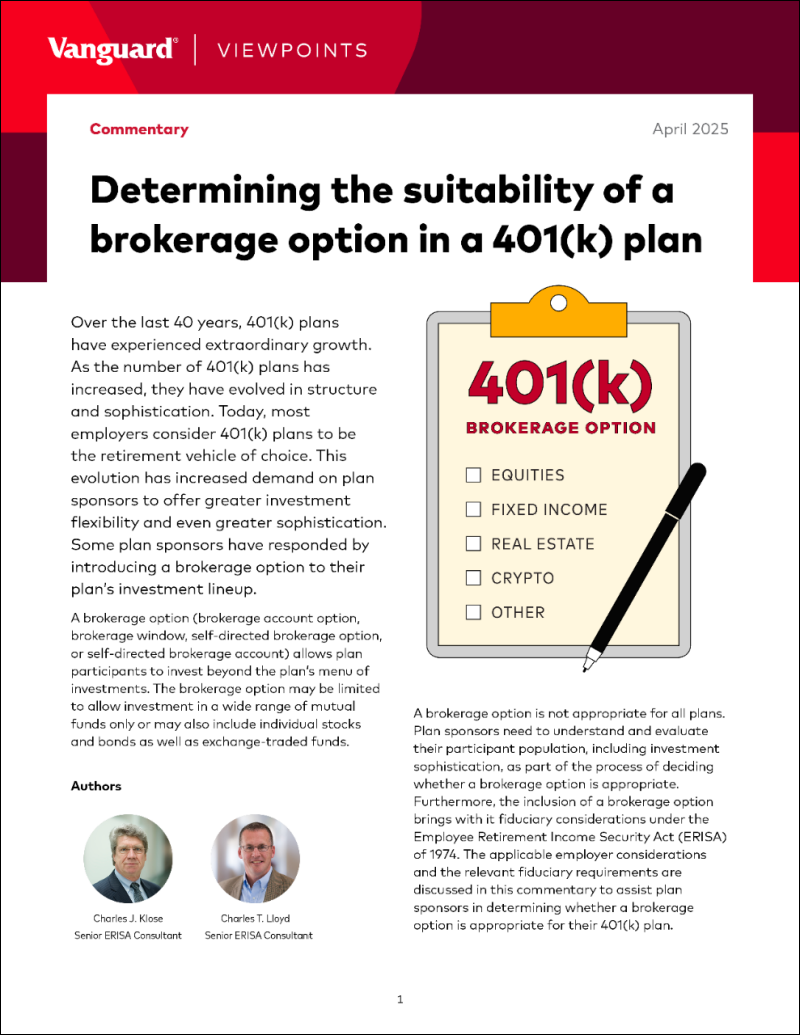 commentary on 401(k) brokerage option